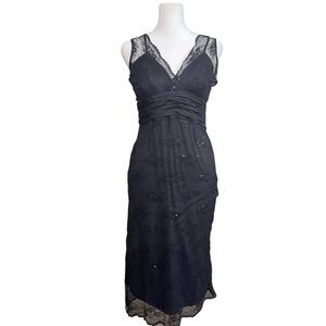 Nicole by Nicole Miller Black Vampire Gothic Lace Sleeveless Witchy‎ Dress Y2K